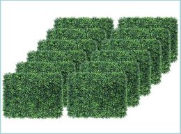 Decorative Flowers Wreaths Pcs Artificial Boxwood Grass 25X25Cm Backdrop Panels Topiary Hedg Dayupshop Dhuvn1068497