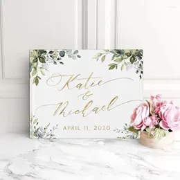 Party Supplies Greenery Wedding Guest Book Calligraphy Hardcover Guestbook Personalized