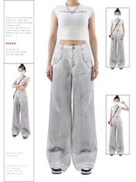 Women's Jeans Women White Baggy Vintage Cowboy Pants Harajuku Aesthetic Streetwear Denim Trousers Y2k Japanese 2000s Style Clothes 2024