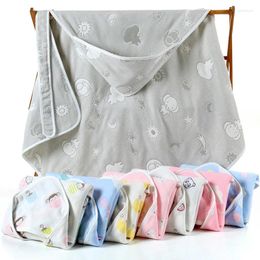 Towel 90 90cm Manufacturer Pure Cotton Six - Layer Gauze Children Holding Cartoon Covered Blanket Baby Bath With Hat
