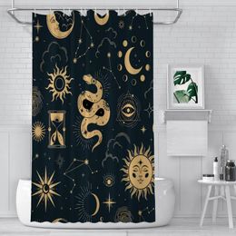 Shower Curtains Sun And Moon Astronomy Witch Zodiac Star Waterproof Fabric CreativeBathroom Decor With Hooks Home Accessories