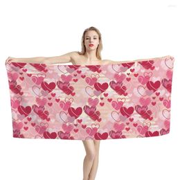 Towel Valentine's Day Love Heart Shower Fashion Swimming Blankets Kids Adults Bath Soft Quick Dry Beach Custom