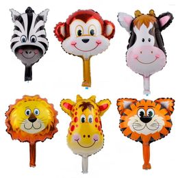 Party Decoration 6pcs/lot Animal Head Foil Balloons Lion Monkey Helium Balloon Jungle Safari Animals Birthday Decor Baby Shower Balloin