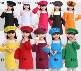 Kids Aprons Pocket Craft Cooking Baking Art Painting Kids Kitchen Dining Bib Children Aprons Kids Aprons Sleeve Chef Hats1184245