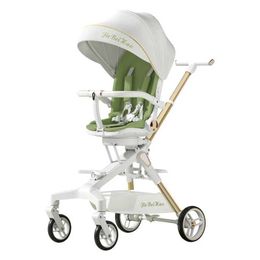 Strollers# Foldable High Landscape Two-way Trolley Multifunctional Travel Stroller Lightweight Adjustable Push Rod H240517