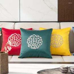 Pillow High Grade Decorative Pillows Embroidery Yellow Blue Branches Chinese Style Cover 45x45CM Home Sofa Chair Pillowcase