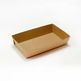 Take Out Containers 100pcs Disposable Cardboard Trays Food Paper Snack French Fries Fried Chicken Holder Paperboard Box