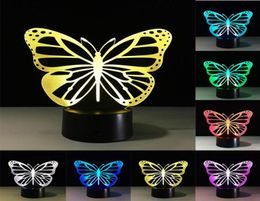 3D Butterfly LED Table Lamp Touch Colorful 7 Color Change Acrylic Night Light Home Party Decorative Lamp Gifts5422030