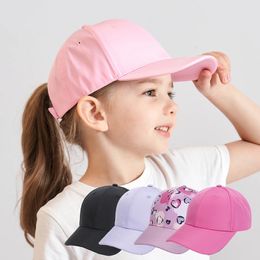2024 Kids Baseball Cap Butterfly Printed Ponytail Hat Sun Visor Outdoor Children Caps Adjustable Travel Hat For Boy Girls 240514