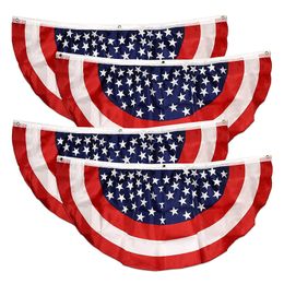 45*90cm Fan-shaped Flags Patriotic Bunting Banner Stars And Stripes USA July 4 Memorial Day And Independence Day Outdoor Decorations Q993