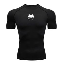 2024Men O-Neck Compression Shirt MMA Long or Short Sleeve T-shirt Mens Fitness Bodybuilding Clothes Rashguard Sports Top Tees 240514