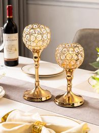 Candle Holders Romantic Crystal Holder Ornament Light Luxury Style Candlelight Dinner Porta Vela Home Decoration BS50ZT