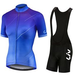 Women Summer Short Sleeve Cycling Clothing LIV Road Bike Jersey Set BIB Gel Shorts Sport Suit Female Bicycle Clothes MTB Dress 240514