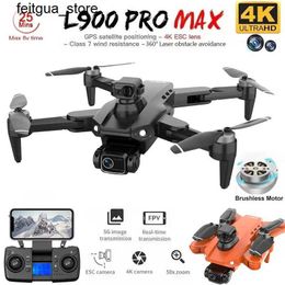 Drones L900 Pro MAX GPS Drone 4K Professional HD Dual Camera 5G Wifi 360 Obstacle Avoidance Brushless Foldable Four Helicopter RC Drone S24513
