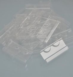 DIY whole 100pack plastic clear lash trays 25mm mink lash holder eyelash tray for eyelash packaging box square case vendors3891766