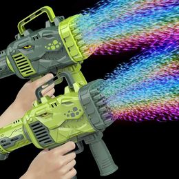 Gun Toys New Bubble Machine Fully Automatic Bubble Blowing Light Outdoor Bubble Machine Without Battery Without Bubble Water Kids Toys T240513