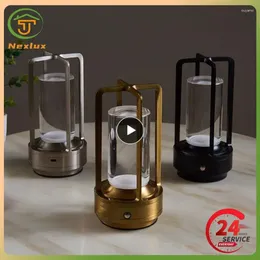 Table Lamps Lamp Cordless Charging El Desk Touch Dimming Restaurant Bar Atmosphere Retro European Simple