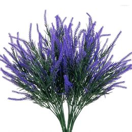 Decorative Flowers Artificial Plastic Fake Plants Seven Forked Lavender Wedding Home Vase Decoration DIY Pography Props Indoor Scenes