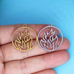 Pendant Necklaces 3pcs/lot Fire Nature Charm For Jewellery Making Fit Stainless Steel Bracelet Necklace DIY Crafts Supplier