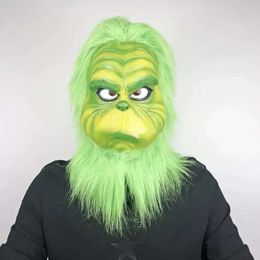 Deluxe impreza świąteczne maski na Halloween Cospla Lateks Komedia Komedia Xmas Funny Carnival Full Face Mask 0826