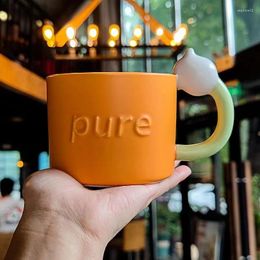 Mugs Ins Nordic Flower Ceramic Coffee Mug Home Office Breakfast Milk Juice Tea Handle Cup Gift Microwave Safe Drinking