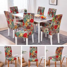 Chair Covers 1/2 Pcs Pastoral Style Cover Elastic Dining Seat Removable Slipcovers For Room Home Decor