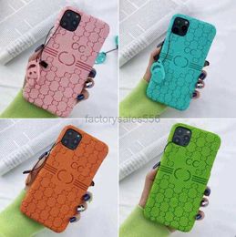 Designer PU Leather Mobile Cell Phone Cases for iPhone 15 14 13 12 11 Pro Max XR XS 7 8 Plus SE2 Trendy Fashion Full-body Bumper Back Covers 6Color