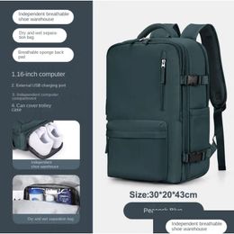 Laptop Cases Backpack Womens Large Capacity Mti-Functional Travel Dry And Wet Separation Can Board Drop Delivery Computers Networking Oteqs