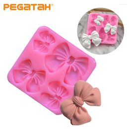 Baking Moulds 1pcs Cute Knot Bow Moulds Soft Silicone Fondant Resin Art Mould Cake Decoration Pastry Kitchen Accessories Tools