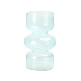 Vases 3-Layer Glass Floral Vase Circular Stacking Design For Living Room Bedroom Office