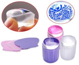 Clear Silicone Stamper Transparent Jelly Nail Stamping Stamp Scraper Set Polish Print Transfer Manicure Template Tool2075596