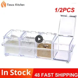 Storage Bottles 1/2PCS Transparent Acrylic Seasoning Box Spice Jar Muti-function Sugar Salt Bottle Kitchen Accessories