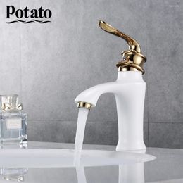 Bathroom Sink Faucets Potato 3 Colors Basin Faucet Hollow Shape Bath Cold And Waterfall Single Handle Water Mixer Tap P10219