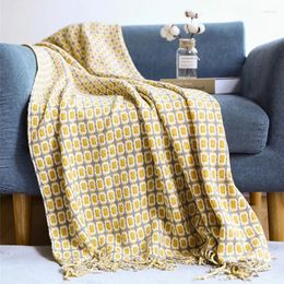 Blankets Knitted Plaid Sofa Throw Blanket Houndstooth Tassels Travel Bed Soft Cozy Shawl Siesta Household Decor
