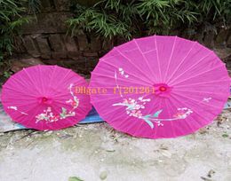 50pcslot whole Wedding Party Handpainted Flowers colorful silk Cloth parasol Chinese handicraft umbrella9135339