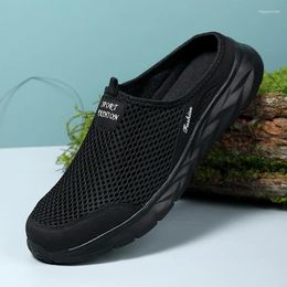 Casual Shoes Half Slippers Outdoor Loafers 39-46 Breathable Mesh Walking Comfortable Non-slip Men Summer Sandals