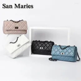 Shoulder Bags San Maries Top Quality Classic Real Leather Brand Famous Women Handbag Fashion High Crossbody Sheepskin