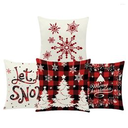 Pillow Decorative Christmas Throw Covers Farmhouse Linen 18 X Inches Case For Sofa Couch Bed Home Outdoor Car