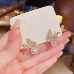 Dangle Earrings Silver Needle Autumn Winter Style Bow For Women Ultra Flash Micro Inlaid Senior Design Sense Stud