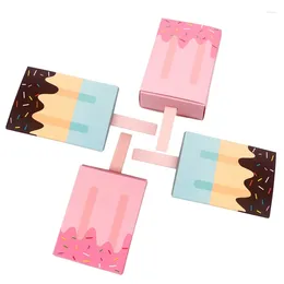 Gift Wrap 50 Pcs Candy Box Cartoon Drawer Bag Kids Party Favour Boxes Ice Cream Shape Birthday Wedding