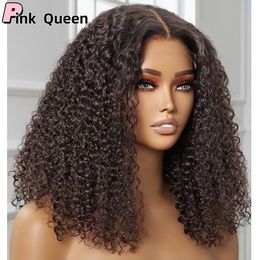 16 Inch Curly Lace Front Human Hair Wigs For Black Women Pre Plucked Brazilian 4x4 Deep Wave Frontal Wig Synthetic Black Hd Lace Wig