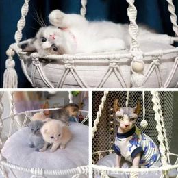 Cat Beds Furniture New pet hangers cat swings hand woven cotton ropes cat baskets kitten baskets indoor hangers nest pet supplies