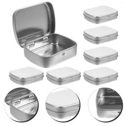 Storage Bottles 10 Pcs Mini Tin Box Miniture Decoration Containers Baking Candy Case Iron Rice Dispenser