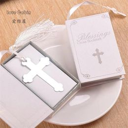 Party Favor The Cross Stainless Steel Metal Bookmarks For Paper Books School Supplies Wedding Gift 20pcs