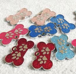 100pcslot Zinc Alloy Bone Pet ID Tags Drip Processed Face Blank Dog Identity Tags Whole5664490