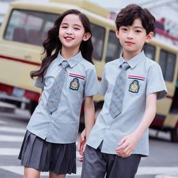 Clothing Sets Children's School Uniform Set Graduation Japanese JK Summer Primary English Performance Short Sleeve Shirt