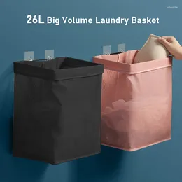 Laundry Bags Wall Mounted Folding Basket Dirty Clothes Organizer Bag Foldable Portable Hamper Storage Bin Bathroom Home Accessories