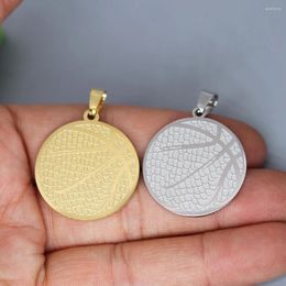 Pendant Necklaces 2Pcs/lot Stainless Steel Basketball For Necklace Bracelets Jewelry Crafts Making Findings Handmade Charm