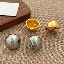 Stud Earrings Punk Metal Big Ball Round For Women Girls Simple Semicircle Geometric Wedding Party Jewellery Accessories