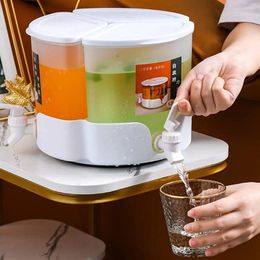 Water Bottles Large Capacity Rotating Cold Kettle With Lid And Faucet Drink Dispenser For Frigerator Container Split Juice Teapot